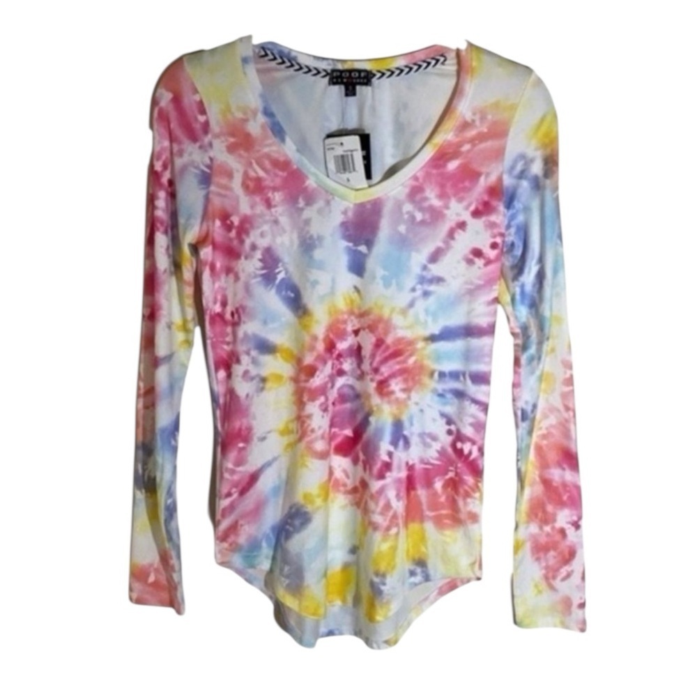 Poof Juniors Tie Dye Long Sleeve Top NWT - Picture 7 of 7